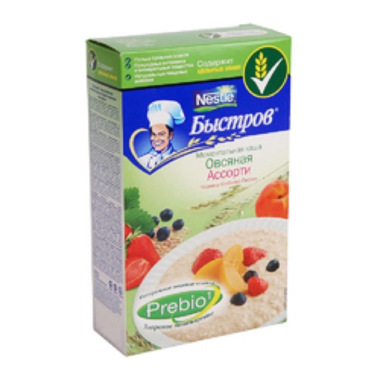 Каша Овсяная Ассорти Черника-Клубника-Персик, (40 г х 6)
