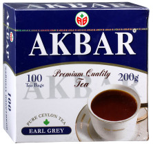 Чай черный в пакетиках для чашки Akbar Earl Grey, 100*2 г