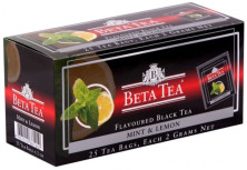Чай черный в пакетиках для чашки Beta Tea Мята и лимон, 25*2 г