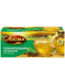 Чай зеленый в пакетиках для чашки, Лисма Тонизирующий 25*1,5 г.