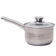 Ковш 2.1л из нерж. стали с крышкой с сатиновым напылением и полыми ручками  656893  656893