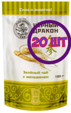 Чай зеленый листовой Черный дракон с женьшенем, м/у, 100 г (комплект 20 шт.) 0721639