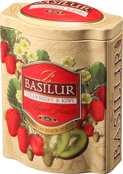 Basilur Волшебные фрукты "Клубника и киви" 100 г, черн., ж/б (6)/(36) (70229)