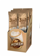 Кофейный напиток растворимый Жокей Латте Мягкий 3 в 1 порционный, 10*12 г