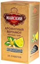 Чай черный в пакетиках для чашки, Майский Ароматный Бергамот 25*2 г.