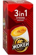 Кофейный напиток растворимый Жокей Крепкий 3 в 1 порционный, 10*12 г