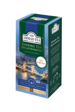 Чай черный в пакетиках для чашки Ахмад Evening Tea Decaffeinated, без кофеина, 25*1,8 г