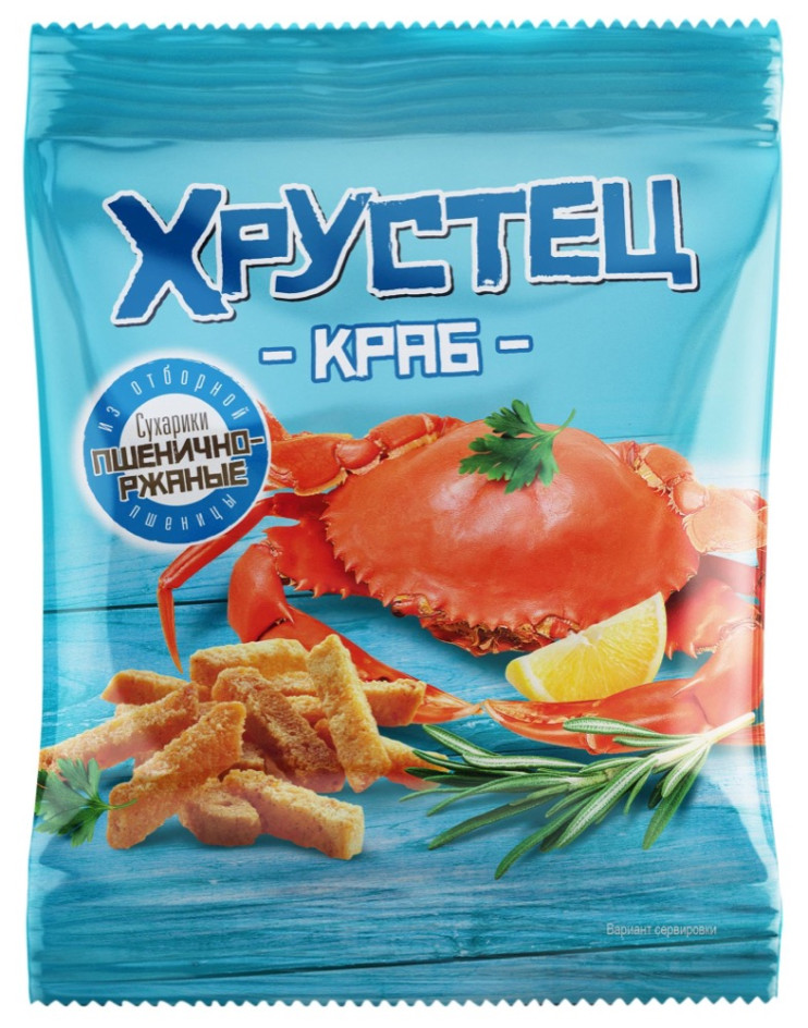 Черноголовка Сухарь "Хрустец" со вкусом краба 80 гр, м/у (30)