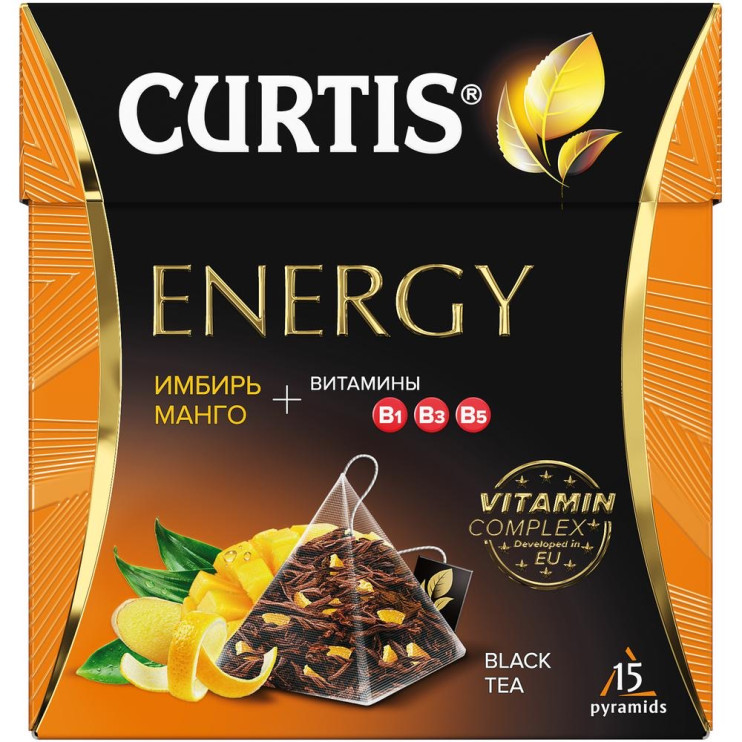 Curtis Energy Tea 15 пак.*1,7 гчерный+ витамины (12) 101112