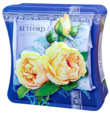 Betford Шкатулка квадратная "Розы" 150 г ОРА черный, ж/б (12)