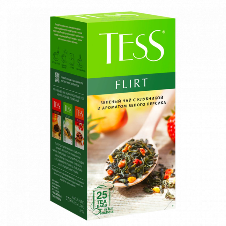 Чай зеленый в пакетиках для чашки Tess Flirt (Тесс Флирт), 25*1,5 г 6006494