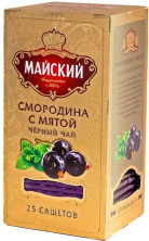 Чай черный в пакетиках для чашки, Майский Смородина с мятой 25*2 г.