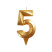 Свеча для торта "Грань" цифра 5 (золото), 8,7х4,3х1,2 см. (арт. МС5-15)