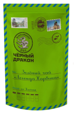 Чай зеленый листовой Черный Дракон письмо "Легенда Харбина"зеленая спираль, 100 г 0725002