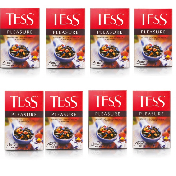 Чай черный листовой Tess Pleasure (Тесс Плэжа), 100 г (комплект 8 шт.) 6005886