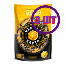 Кофе Черная Карта GOLD растворимый 100 шт*2 гр (комплект 3 шт.) 7590272