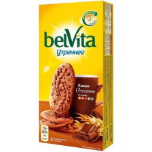 Фабрика Большевик Печенье "Юбилейное" Утреннее BelVita, Какао, 225 г (20)/80