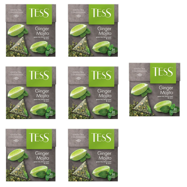 Чай зеленый в пирамидках Tess Ginger Mojito, 20*1,8 г (комплект 7 шт.) 6007880