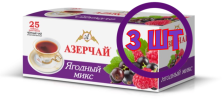 Чай Азерчай Ягодный микс черный 25 пак.*1,8 гр (комплект 3 шт.) 2761510
