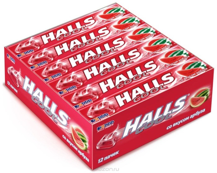 Halls Леденцы Halls Арбуз 25 г (12) /30 бл