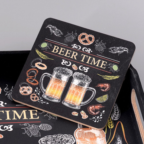 Подставка под горячее "BEER TIME". Размер 14х14см