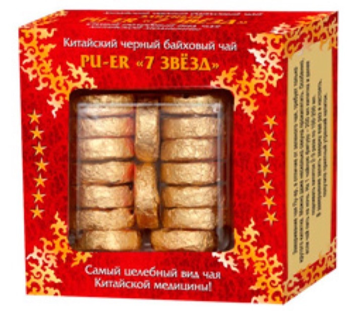 Чай черный в таблетках Конфуций Pu-er Семь звезд, 100 г