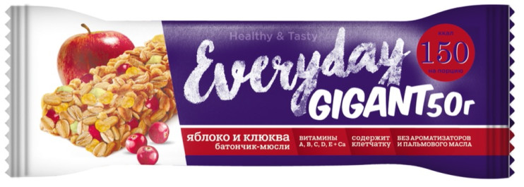 Everyday GIGANT Яблоко/клюква 50 г*24 (4) ЭД5203