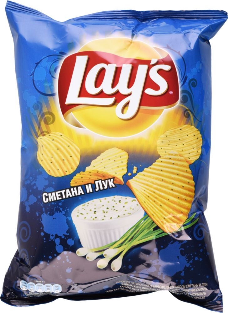 Lays Рифленые Сметана/Лук 90 г (25)