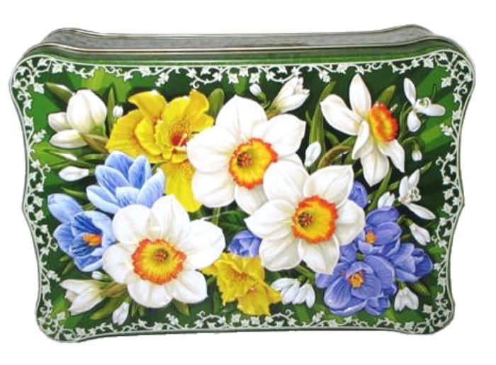 Чю Хуа (116 Н) Шкатулка с цветами "Нарциссы" 75 г*2 (кит.черн.юнань.), ж/б (20)