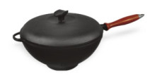 Кастрюля "WOK" 260х120 3,5л с деревянной ручкой + крышка