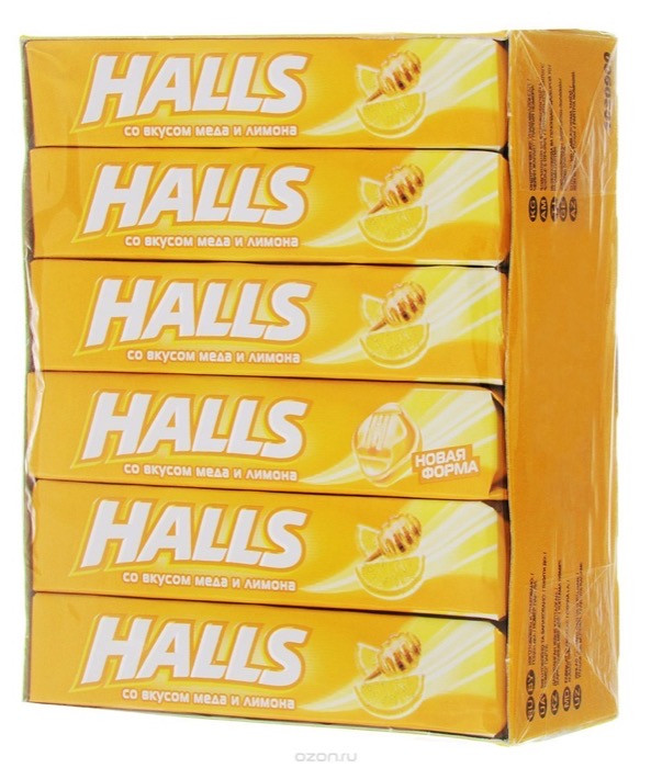 Halls Леденцы Halls Мед-Лимон 25 г (12) /30 бл