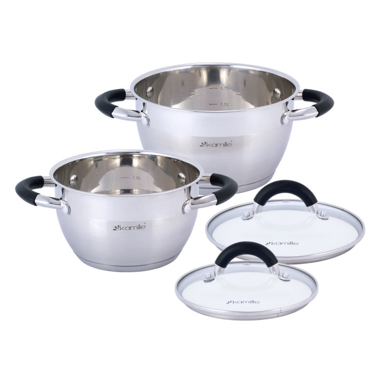 Набор кастрюль Kamille из 4 предметов (1,8 л, 2,5 л) из нержавеющей стали 924724