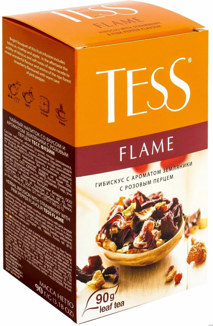 Tess Флайм 90 ггибискус,розовый перец,аром. земляники (15) (0650) 6006500