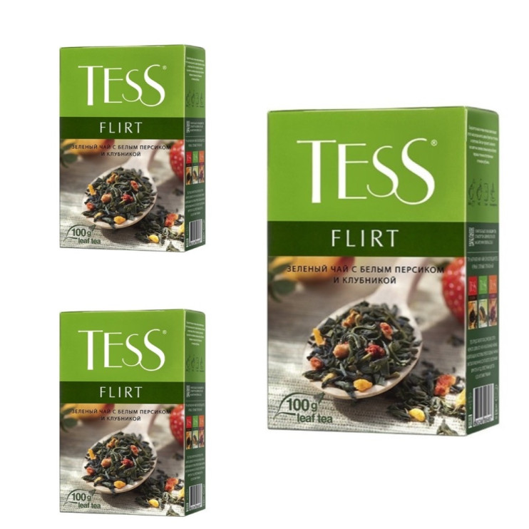 Чай зеленый листовой Tess Flirt (Тесс Флирт), 100 г (комплект 3 шт.) 6006487