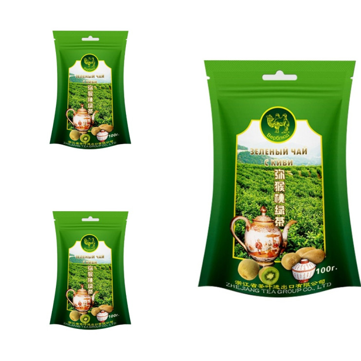 Чай зеленый листовой Верблюд Киви, м/у, 100 г (комплект 3 шт.) 8504530