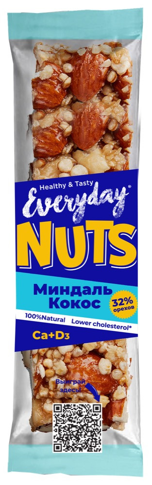Everyday Ореховый NUTS Миндаль-Кокос 40 г*9 (6) ЭД5215