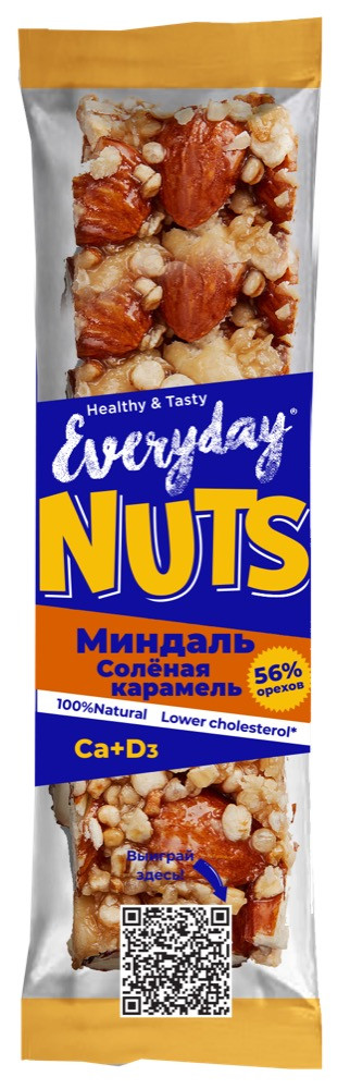 Everyday Ореховый NUTS Миндаль-Соленая карамель 40 г*9 (6) ЭД5213