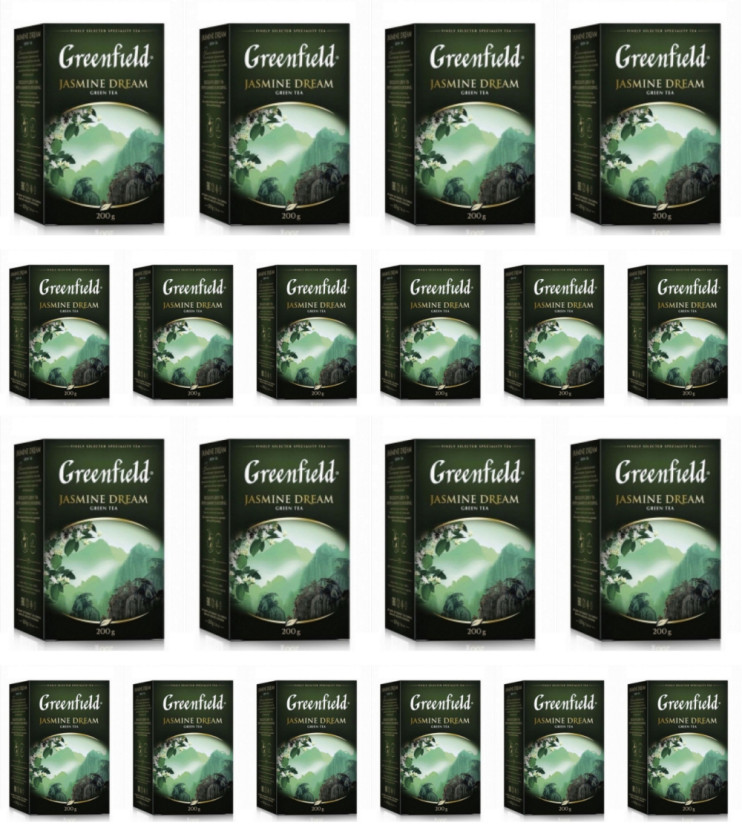 Чай зеленый листовой Greenfield Jasmine Dream (Гринфилд Жасмин Дрим) 200 г (комплект 20 шт.) 6007972