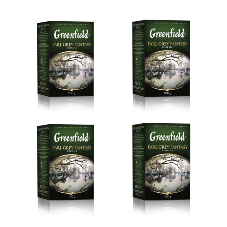 Чай черный листовой бергамот Greenfield Earl Grey Fantasy, 100 г (комплект 4 шт.) 6004261