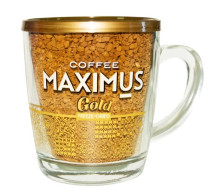 Кофе сублимированный Maximus в стеклянной кружке "Gold" (Максимус Голд), 70 г