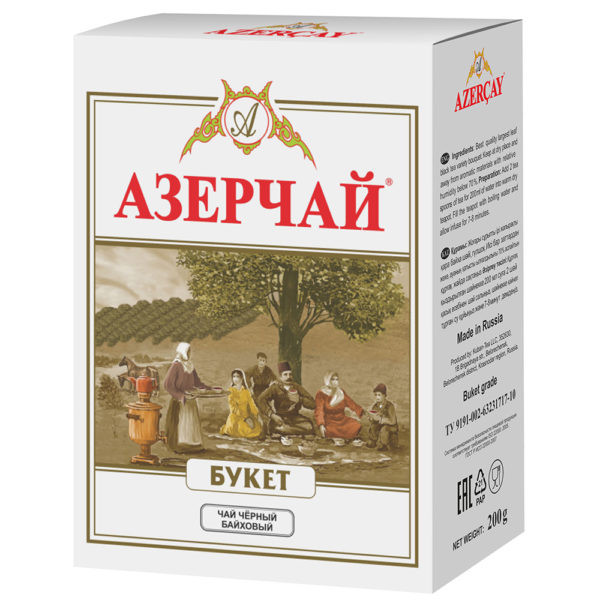 Чай черный байховый Азерчай Букет листовой,картон, 200 г 6821086