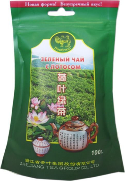 Чай зеленый листовой Верблюд Лотос, м/у, 100 г