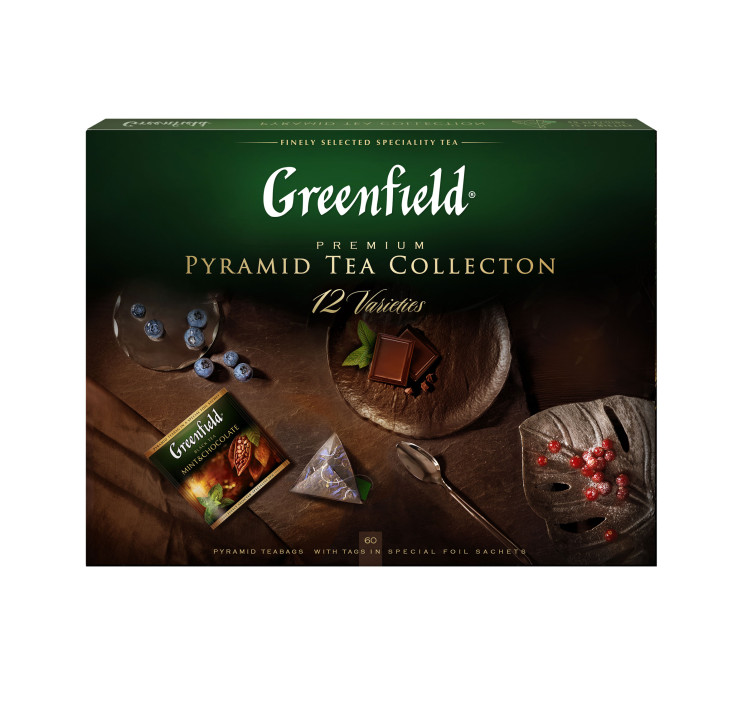 Чай в пирамидках 12 видов (60 штук) Greenfield Collection (Гринфилд Коллекция), 110 г