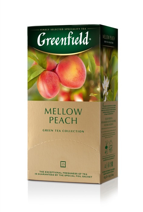 Чай зеленый в пакетиках для чашки Greenfield Peach Mellow, 25*1,8 г