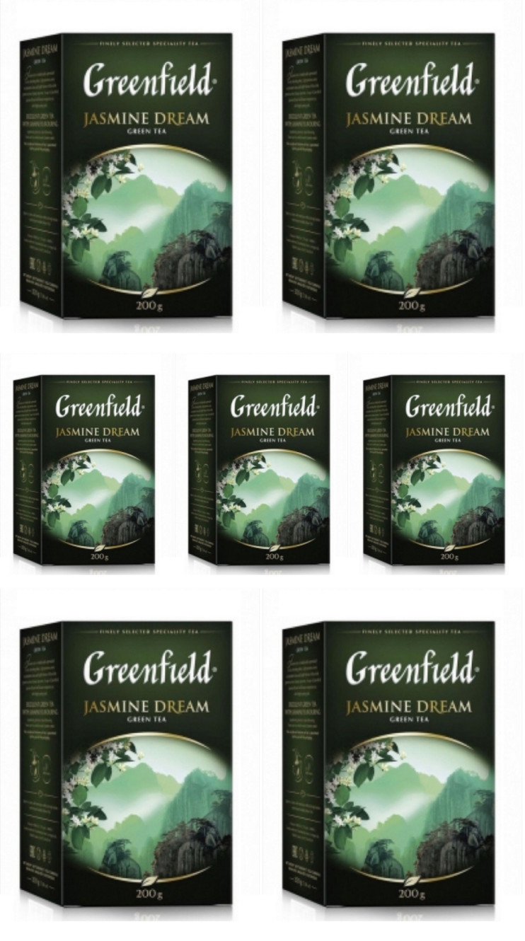 Чай зеленый листовой Greenfield Jasmine Dream (Гринфилд Жасмин Дрим), 200 г (комплект 7 шт.) 6007972