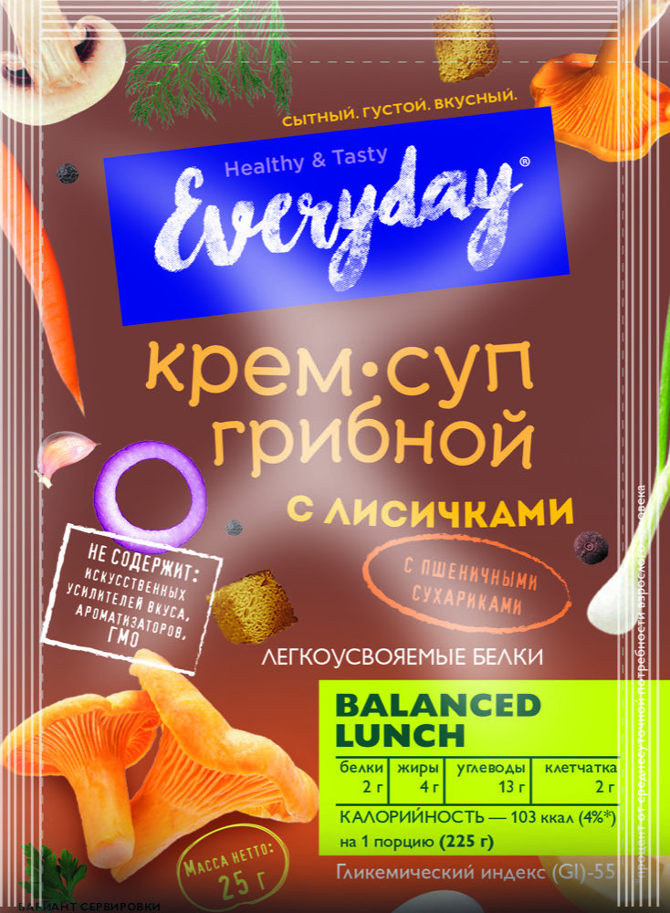 Everyday грибной с лисичками и пшеничными сухарями 25 г*15 (6) пакет ЭД6008
