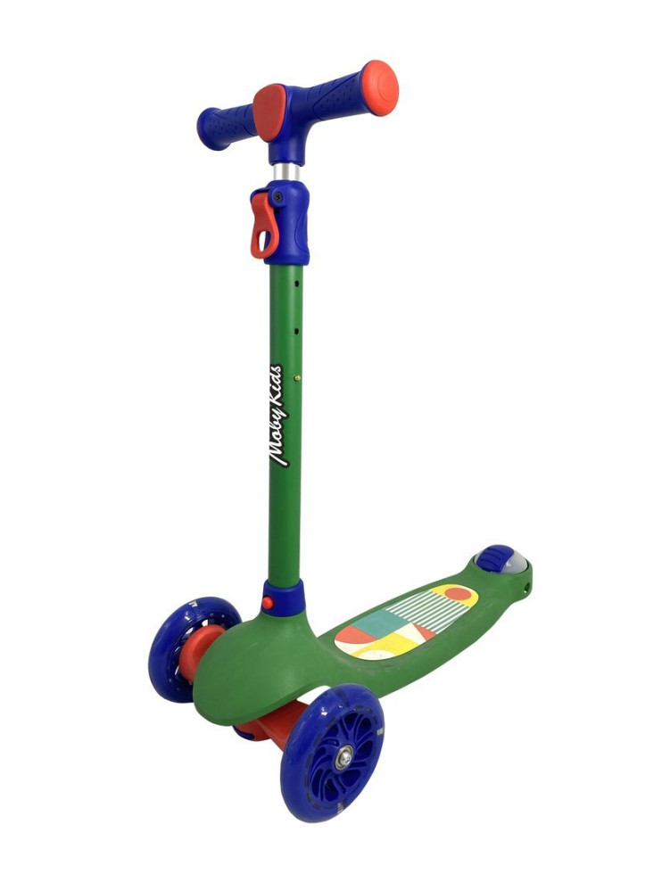 Самокат Moby Kids Click, колёса 120 PU со светом, зелёный (арт. 649304)