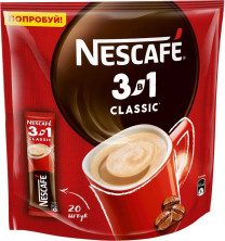 Кофе растворимый Nescafe 3 в 1 Классический, 14,5 г х 20 шт 0011486