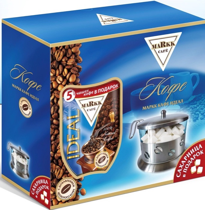 Markk cafe Кофе МАРКК КАФЕ ИДЕАЛ 190 г+10 г с сахарницей (6)