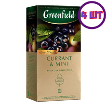 Чай черный в пакетиках для чашки Greenfield Currant & Mint, 25*1,8 г (комплект 4 шт.) 6012495